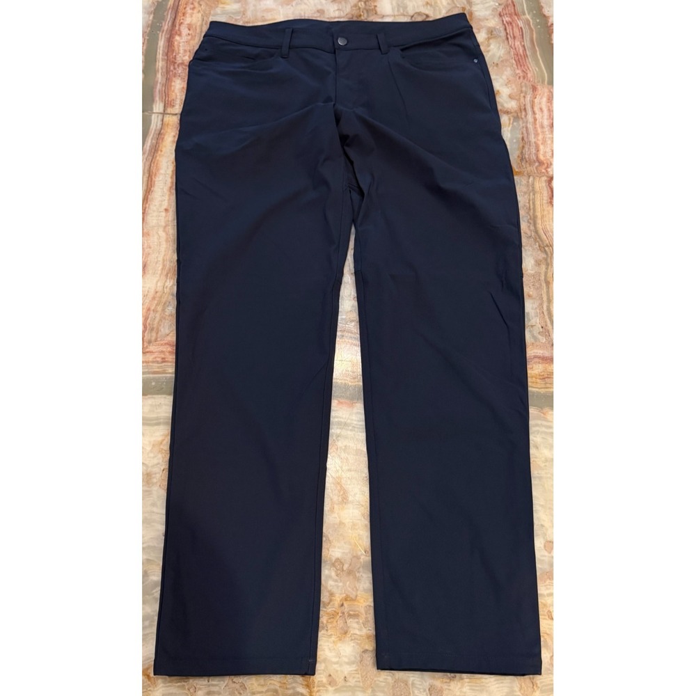 Lululemon‎ Mens ABC Pants Navy Blue Stretch Outdoorwear Performance Size 36